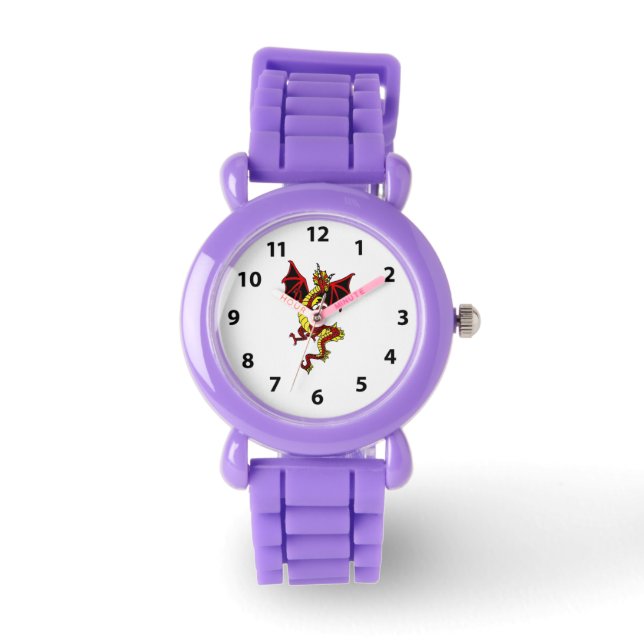 Reloj De Pulsera Vigilancia Del Dragón Amarillo Y Rojo (Anverso)