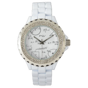 Reloj De Pulsera Vigilancia del esmalte blanco Diamante de imitaci