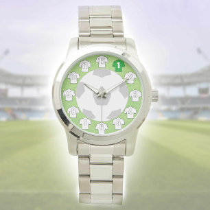 Reloj De Pulsera Vigilancia del fútbol - con Camisetas blancos