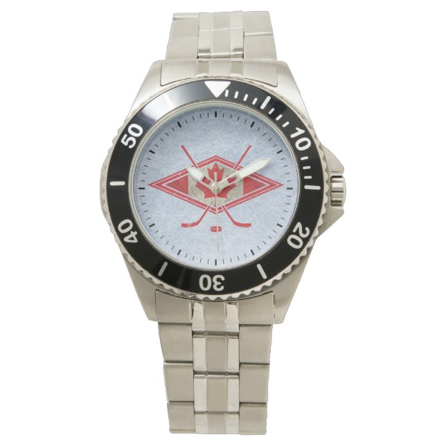 Reloj De Pulsera Vigilancia del logotipo de hockey canadiense, elec (Anverso)