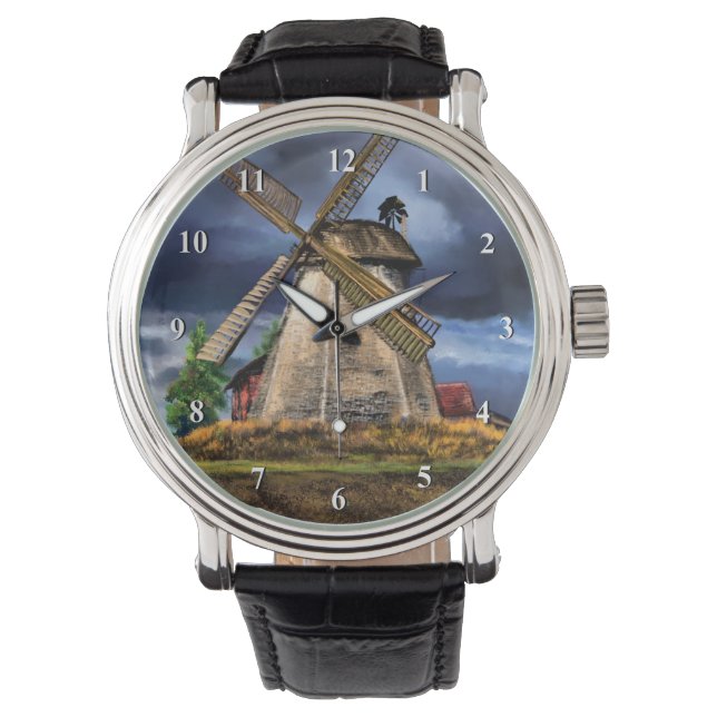 Reloj De Pulsera Vigilancia del molino de viento de los Países Bajo (Anverso)