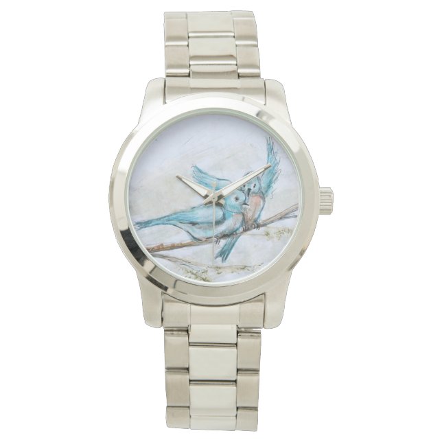Reloj De Pulsera Vigilancia del pájaro azul por Hevener (Anverso)