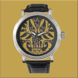 Reloj De Pulsera Vigilancia del patrón de tatuaje étnico tribal