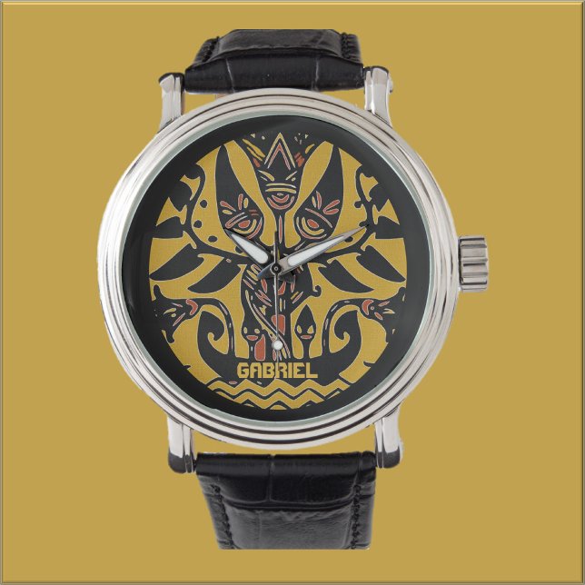 Reloj De Pulsera Vigilancia del patrón de tatuaje étnico tribal (Subido por el creador)