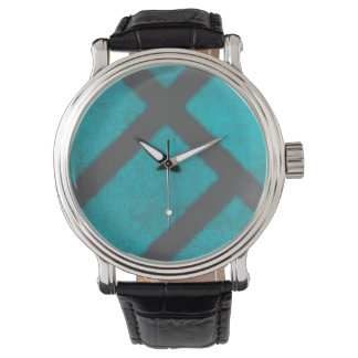 Reloj De Pulsera Vigilancia del patrón Minimalista azul y gris de G