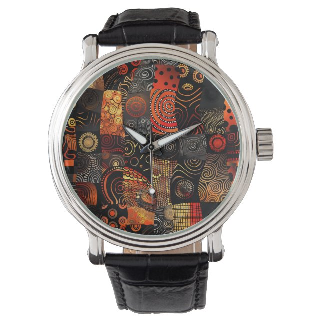 Reloj De Pulsera Vigilancia del patrón tribal africano (Anverso)