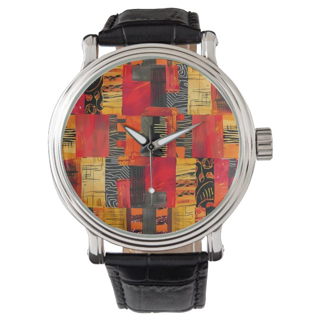 Reloj De Pulsera Vigilancia del patrón tribal africano (Anverso)