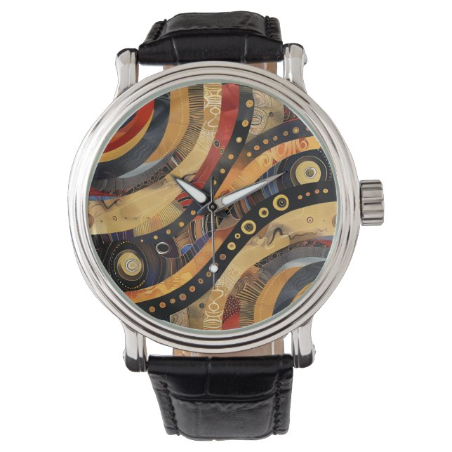 Reloj De Pulsera Vigilancia del patrón tribal africano (Anverso)