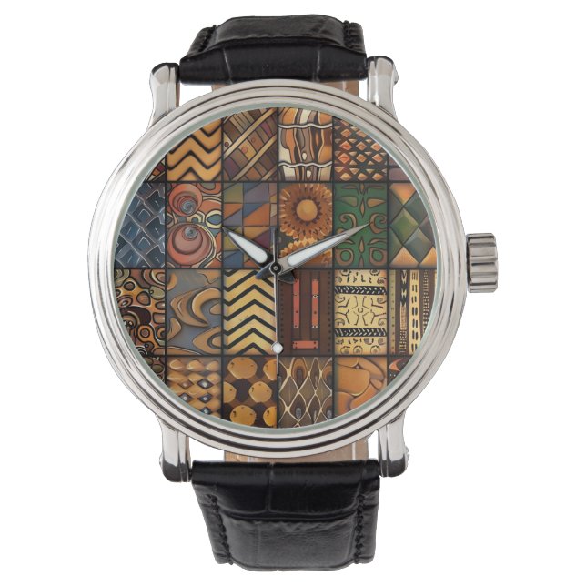 Reloj De Pulsera Vigilancia del patrón tribal africano (Anverso)