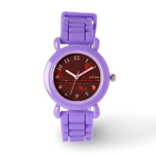 Reloj De Pulsera Vigilancia del purpurina rojo