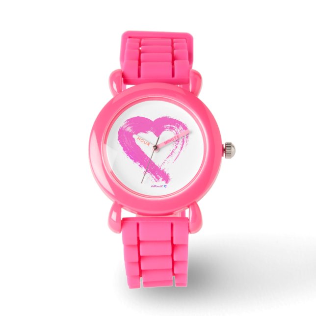 Reloj De Pulsera Vigilancia del Purpurina rosa de Heart Watch (Anverso)