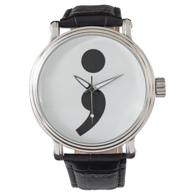 Reloj De Pulsera Vigilancia del Semicolón de Prevención del Suicidi (Anverso)