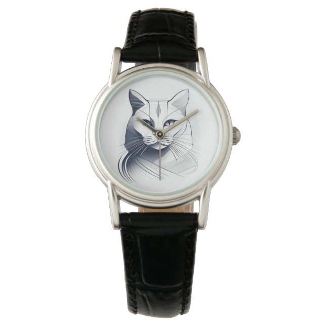 Reloj De Pulsera Vigilancia electrónica de gatos Art Deco (Anverso)