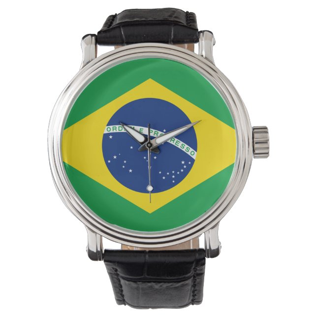 Reloj De Pulsera Vigilancia electrónica de la bandera de Brasil (Anverso)
