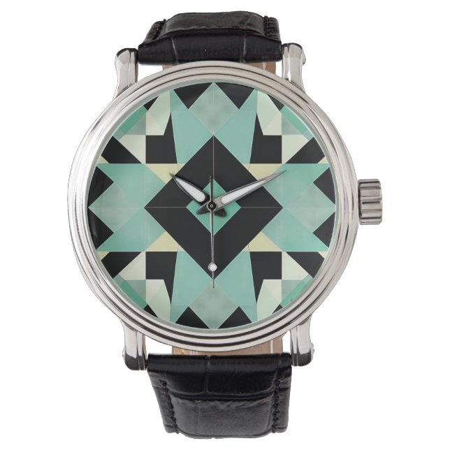 Reloj De Pulsera Vigilancia electrónica geométrica Art Deco (Anverso)