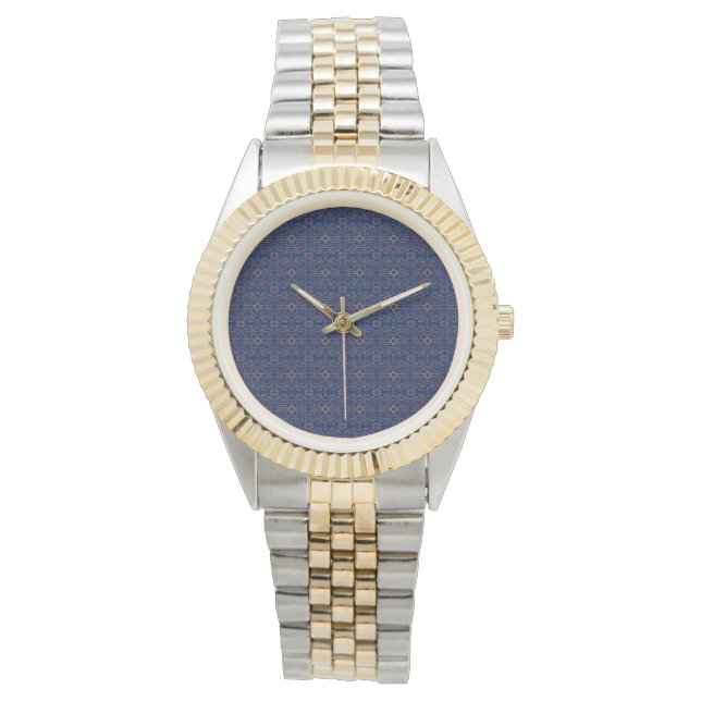 Reloj De Pulsera Vigilancia electrónica geométrica azul (Anverso)