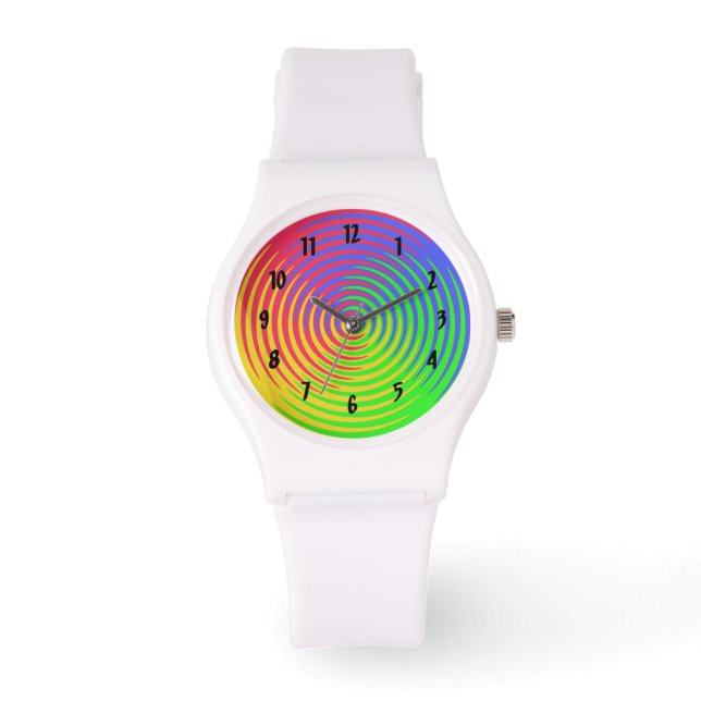 Reloj De Pulsera Vigilancia espiral del espectro de arcoiris (Anverso)