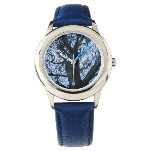 Reloj De Pulsera Vigilancia fotográfica de silueta de árbol (Anverso)