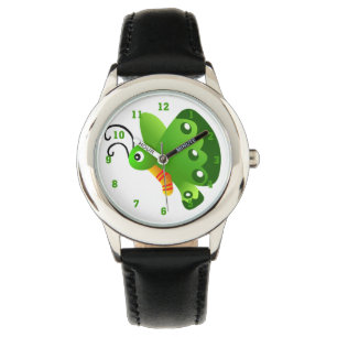 Reloj De Pulsera Vigilancia gráfica de mariposa verde