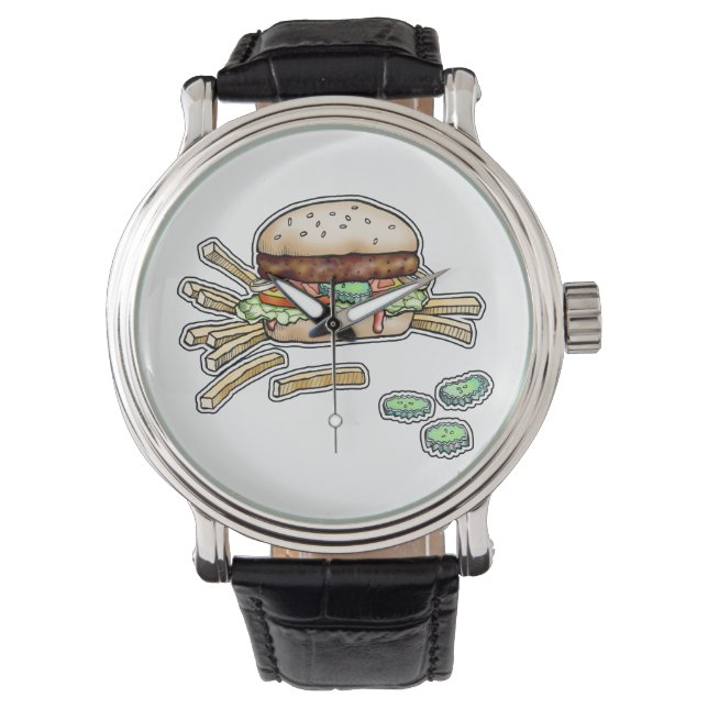 RELOJ DE PULSERA VIGILANCIA - HAMBURGER Y FRIES (Anverso)