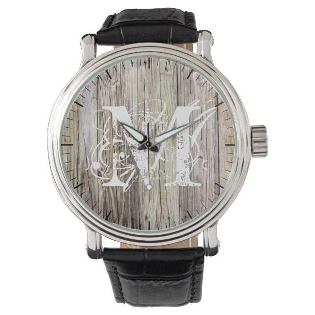 Reloj De Pulsera Vigilancia monogramada de la madera rusa (Anverso)
