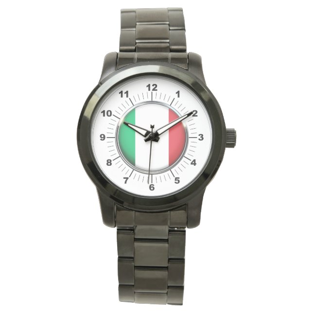 Reloj De Pulsera Vigilancia negra sobredimensionada de la bandera d (Anverso)
