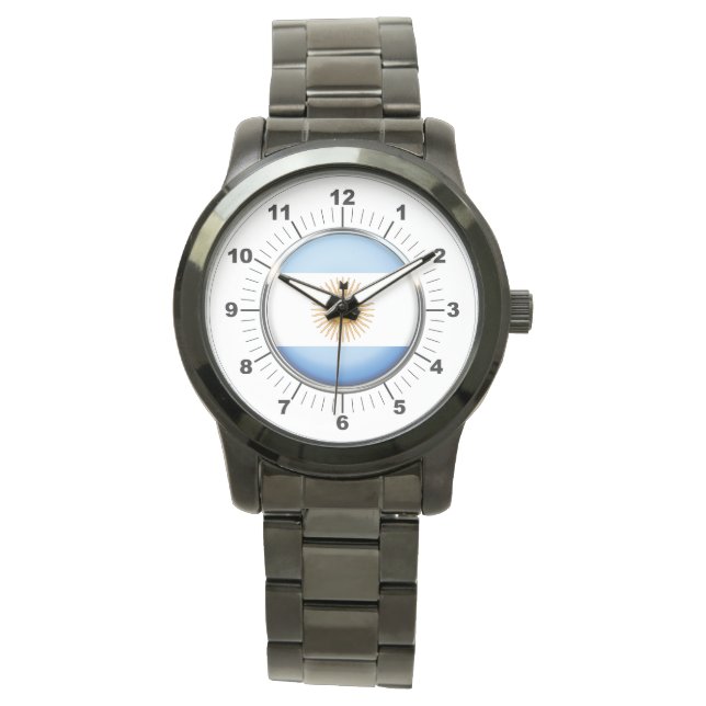Reloj De Pulsera Vigilancia negra sobredimensionada de la bandera d (Anverso)