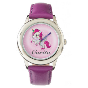 Reloj De Pulsera Vigilancia personalizada de Chicas de unicornio