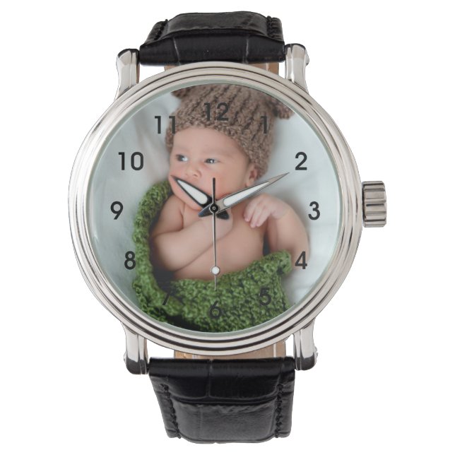 Reloj De Pulsera Vigilancia personalizada de escritura de fotos (Anverso)