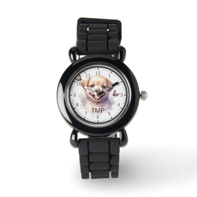 Reloj De Pulsera Vigilancia personalizada de niños | Tema del perro (Anverso)