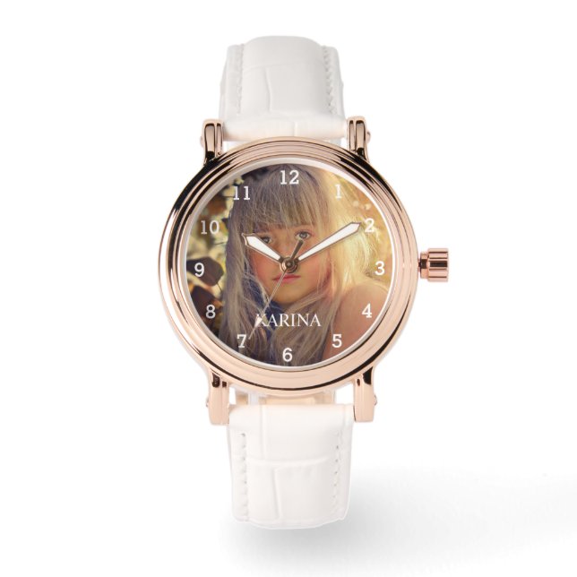 Reloj De Pulsera Vigilancia personalizada de nombres de familia par (Anverso)