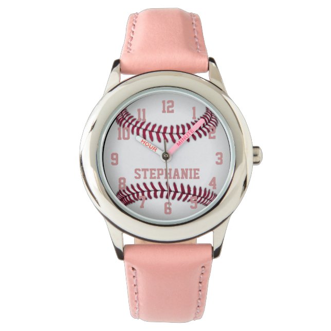 Reloj De Pulsera Vigilancia personalizada del Chica Softball (Anverso)