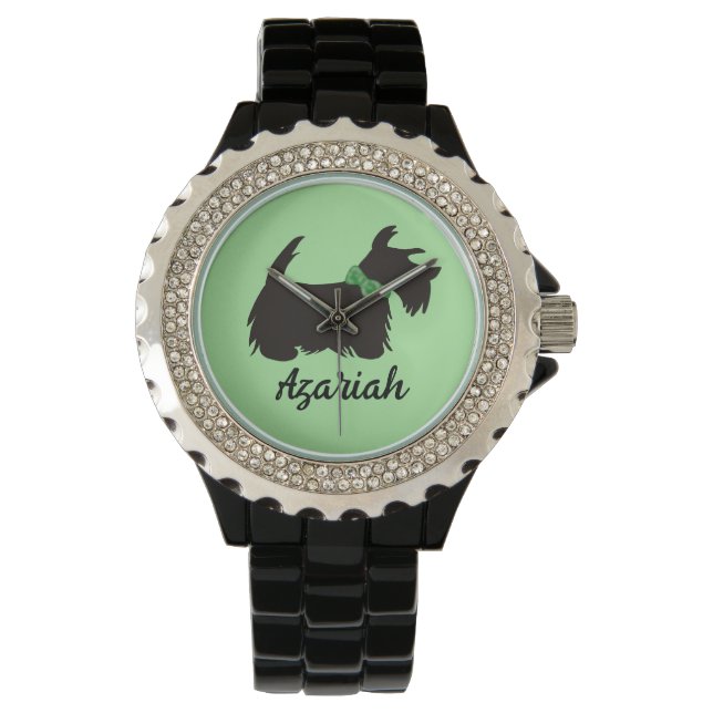 Reloj De Pulsera Vigilancia personalizada para el perro escocés (Anverso)