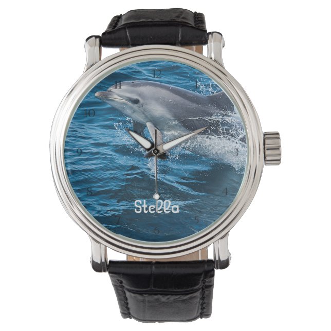 Reloj De Pulsera Vigilancia personalizada por salpicadura de delfin (Anverso)