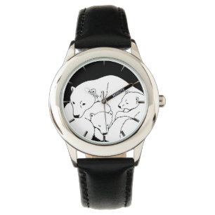Reloj De Pulsera Vigilancia polar de la muñeca de oso salvaje de ni