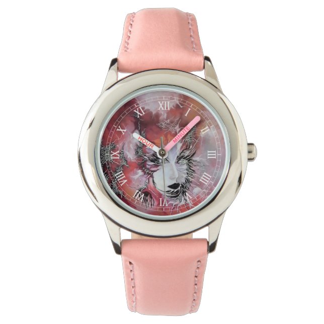 Reloj De Pulsera Vigilancia rosa del acero inoxidable del niño (Anverso)