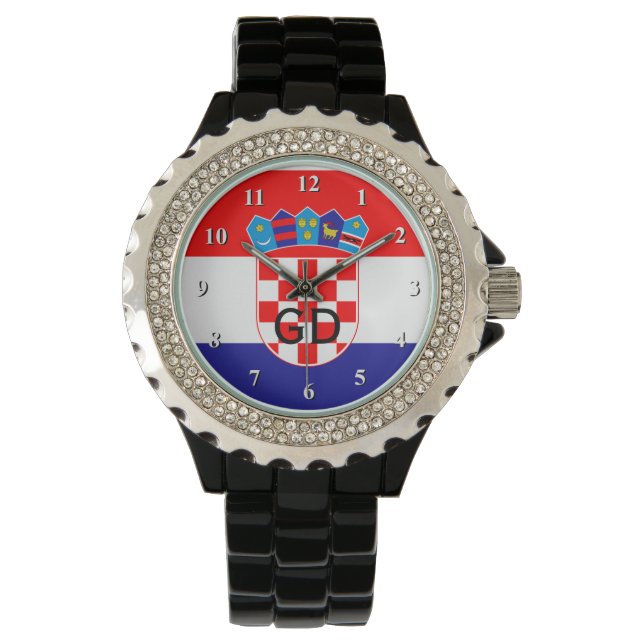 Reloj De Pulsera Vigilante de muñeca de bandera de Croacia para hom (Anverso)