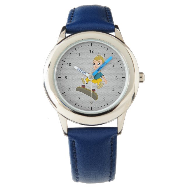 Reloj De Pulsera Vigilante de personalizado para niños en patinaje (Anverso)