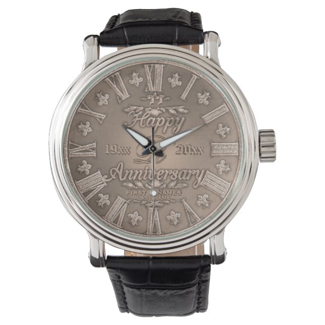 Reloj De Pulsera Vinate Aniversario Cualquier Año Cobre (Anverso)