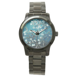 Reloj De Pulsera Vincent Van Gogh Almond Blossoms Oscuro Verde azul