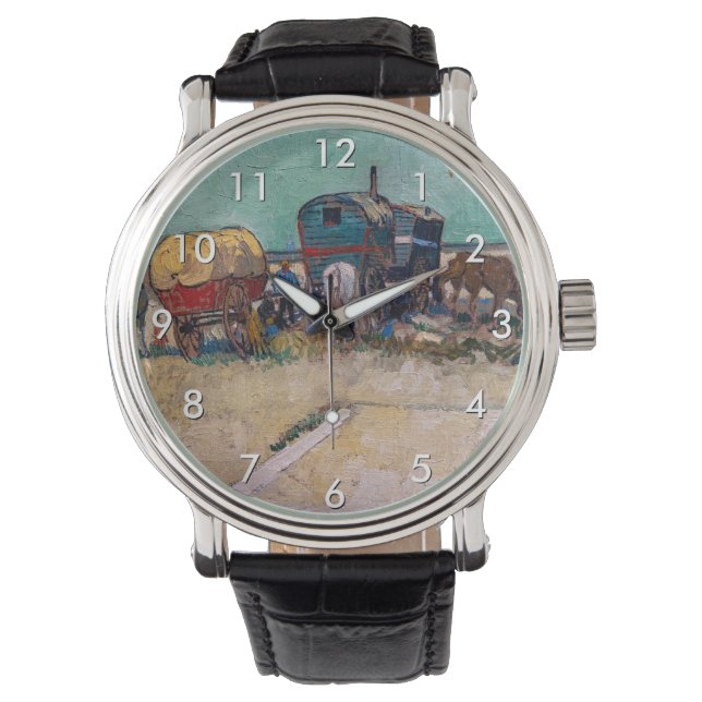 Reloj De Pulsera Vincent Van Gogh - Caravanas, campo gitano cerca d (Anverso)
