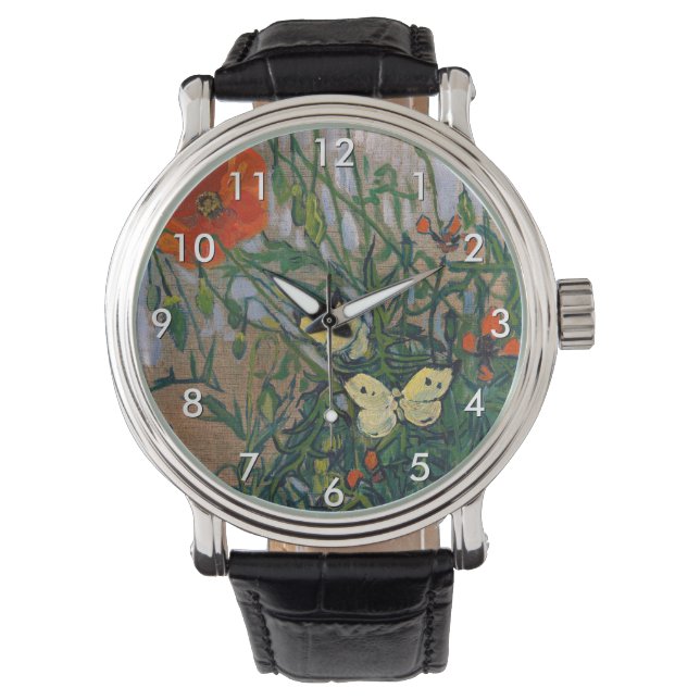 Reloj De Pulsera Vincent van Gogh - Mariposas y Papas (Anverso)