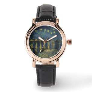 Reloj De Pulsera Vincent van Gogh Noche estrellada sobre el Ródan