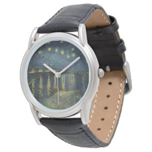 Reloj De Pulsera Vincent van Gogh   Noche estrellada sobre el Ródan