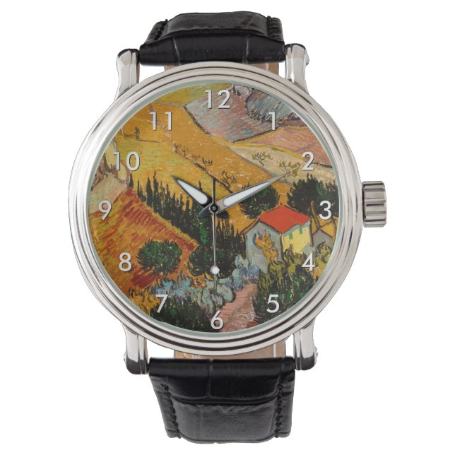 Reloj De Pulsera Vincent van Gogh - Paisaje, Casa y Payaso (Anverso)