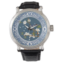 Reloj De Pulsera Viñeta Chinoiserie Arte de flor de aves china