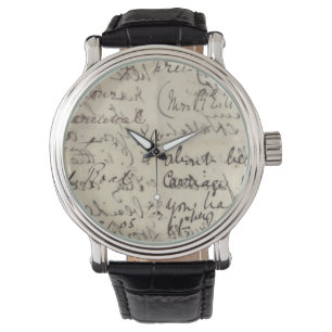 Reloj De Pulsera Viñeta de caligrafía de script antigua