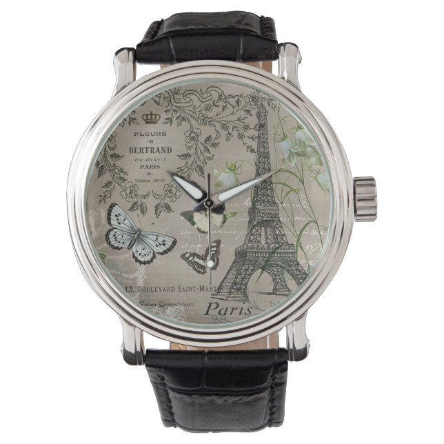 Reloj De Pulsera Viñeta de la Torre Eiffel Francesa (Anverso)