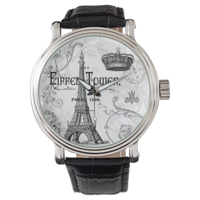 Reloj De Pulsera Viñeta de la Torre Eiffel Francesa (Anverso)