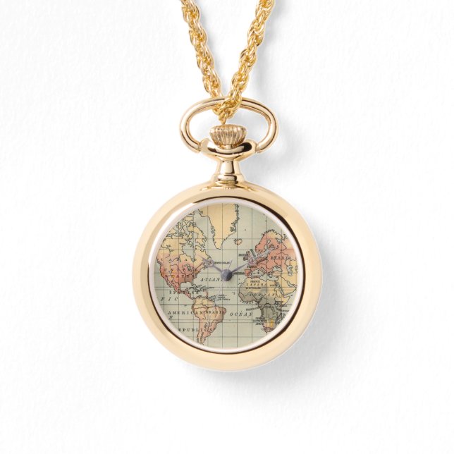 Reloj De Pulsera Viñeta del Mapa Mundial (Anverso)